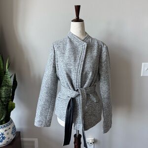 Banana Republic Gray Belted Blazer Jacket
